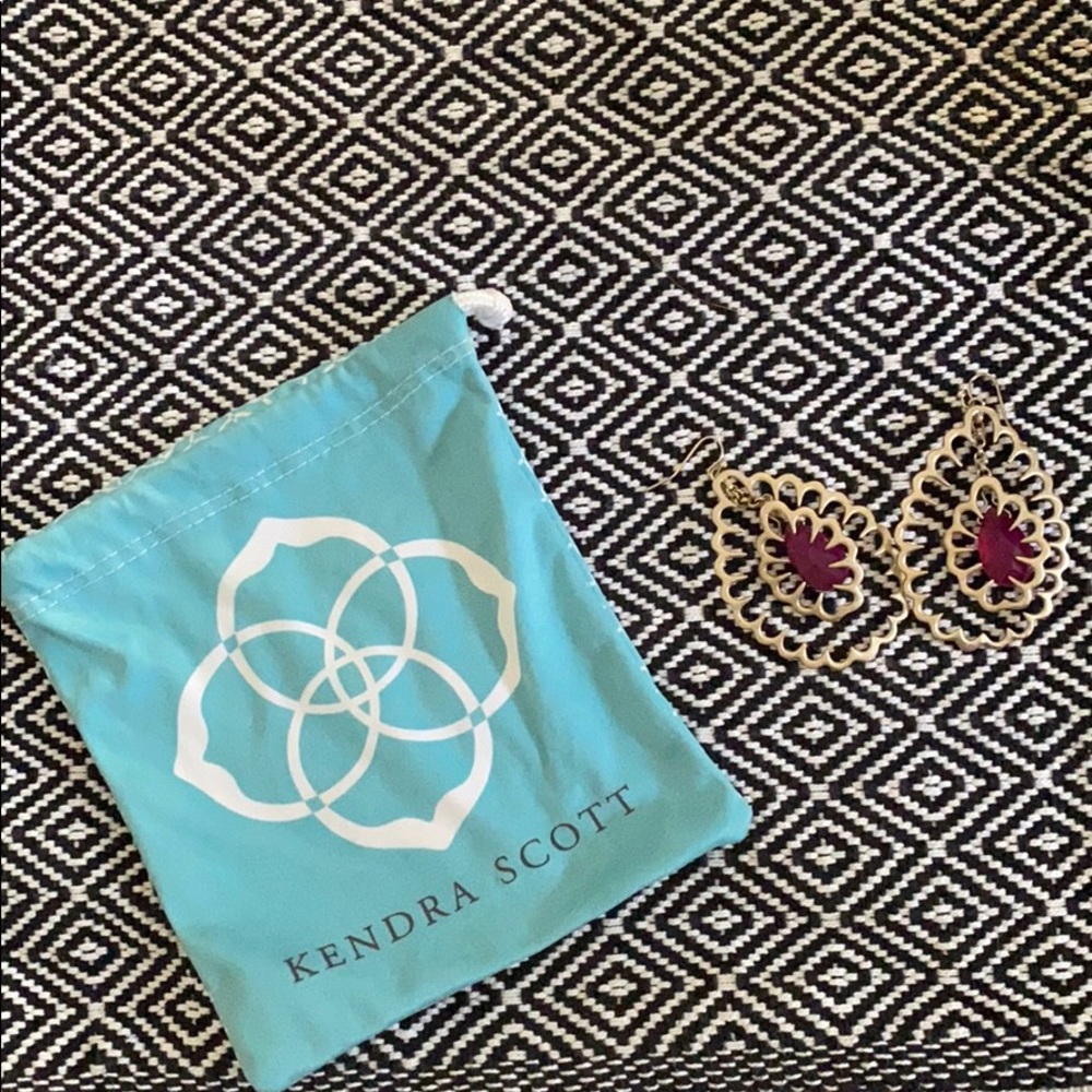 Kendra Scott Gold w/ Pink stone earrings
